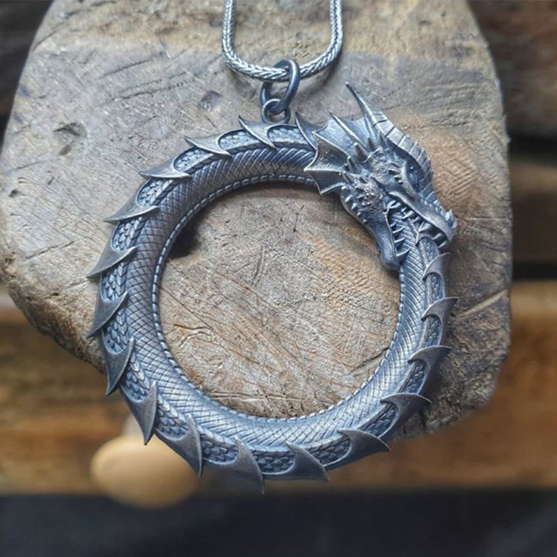EXQUISITE IN Pure Tin Dragon Snake Protection Necklace Pendant - Image 4