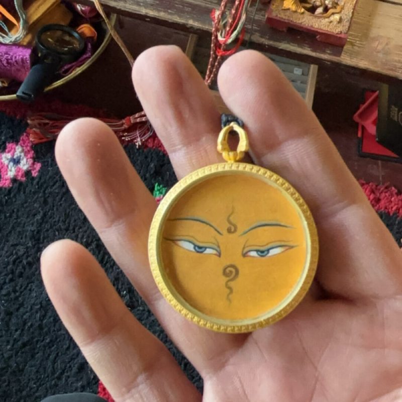 Eye of Wisdom Thangka Amulet Necklace - Image 2