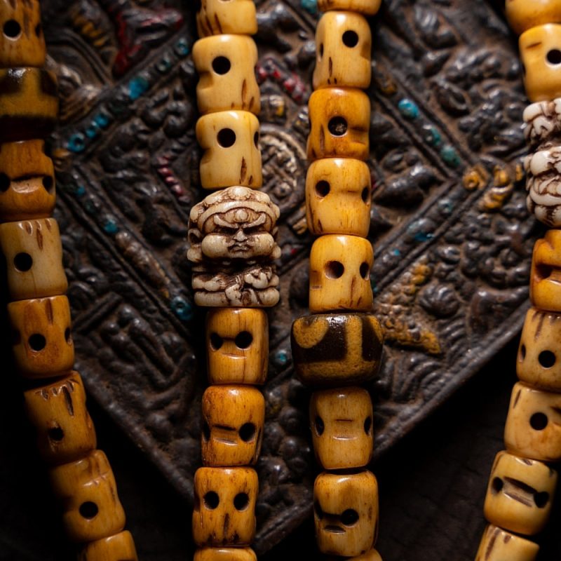 Tibetan Consume Cow Bones Protection Bracelet – Handcrafted Spiritual Energy Beads - Image 3