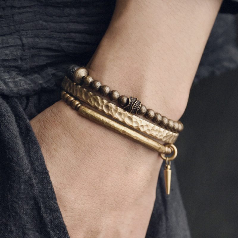 Guardian Ember Lava Stone Brass Bracelet - Image 3