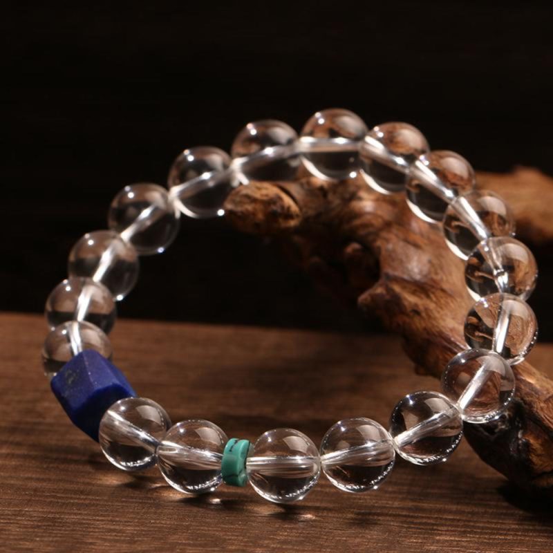 Serene Clarity Clear Quartz & Lapis Lazuli Bracelet – Inner Peace & Balance - Image 3