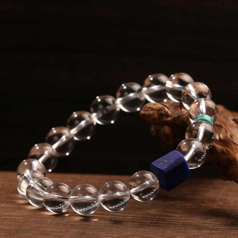 Serene Clarity Clear Quartz & Lapis Lazuli Bracelet – Inner Peace & Balance - Image 4