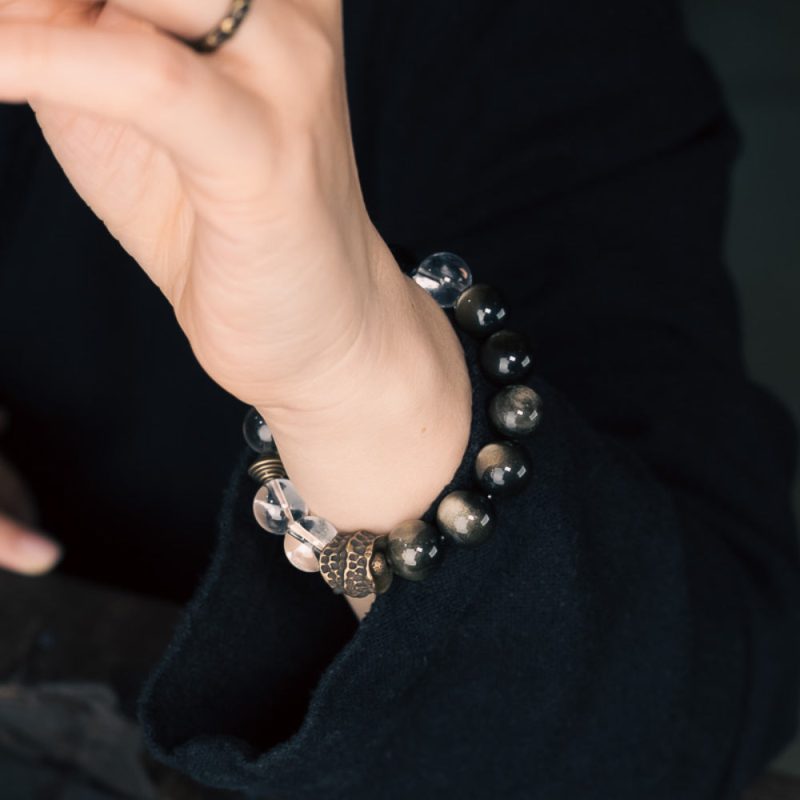 Golden Brilliant Stone Clear Crystal Bracelet - Image 2