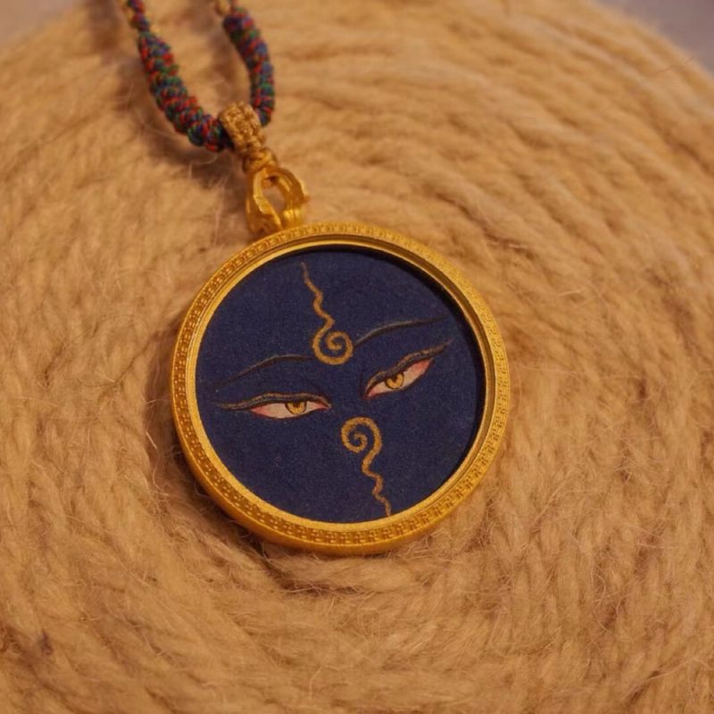 Eye of Wisdom Thangka Amulet Necklace - Image 3