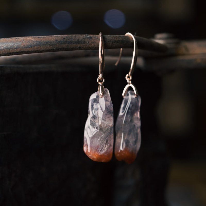 Aurora Rose Crystal Earrings for Luck and Protection - Image 3