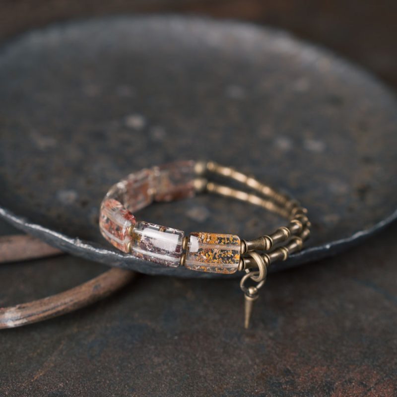 Timeless Veil Phantom Quartz Brass Bracelet - Image 3