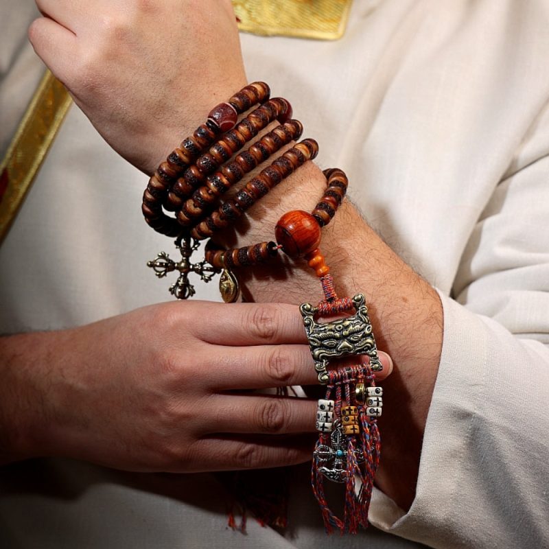EXQUISITE IN Sacred Protector Silver and Brass Mala 108 Mala Beads - Image 4