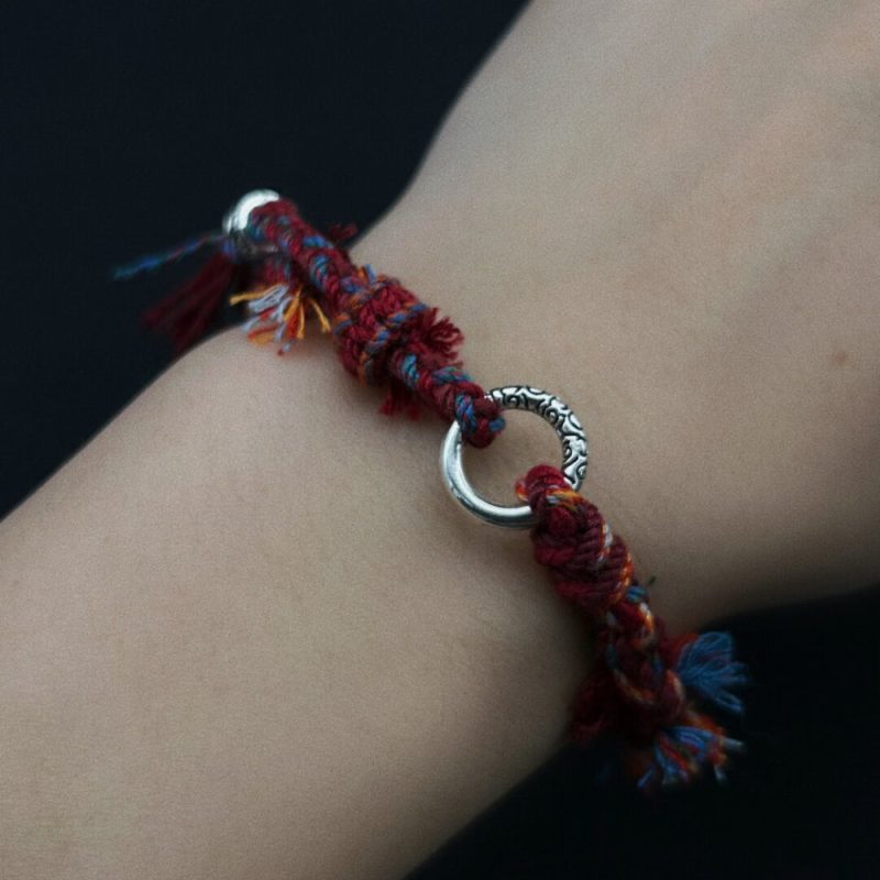 Tibetan Love Bracelet - Handwoven Cotton Wristband with Vibrant Energy - Image 3