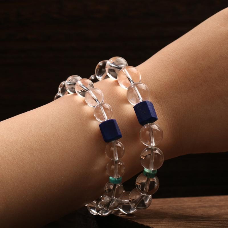 Serene Clarity Clear Quartz & Lapis Lazuli Bracelet – Inner Peace & Balance - Image 2