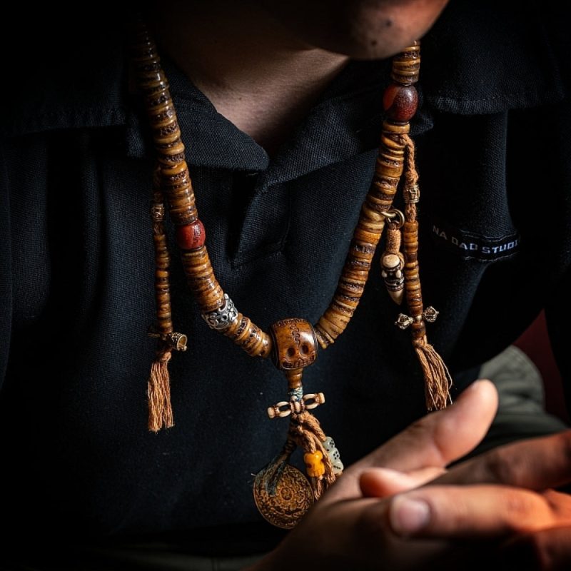 Guardian Spirit 108 Mala Beads Yak Bone Agate and Brass - Image 4