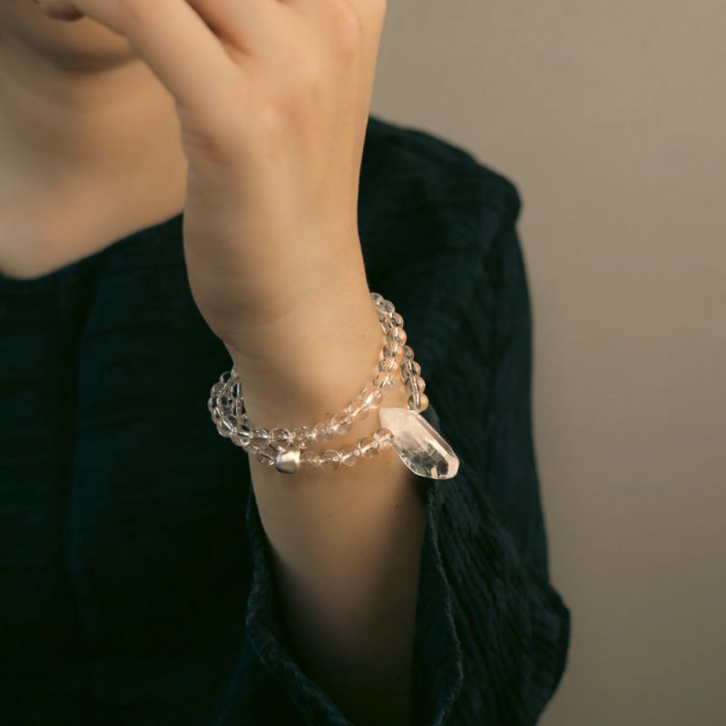 Crystal Harmony Bracelet - White Quartz & Silver - Image 5