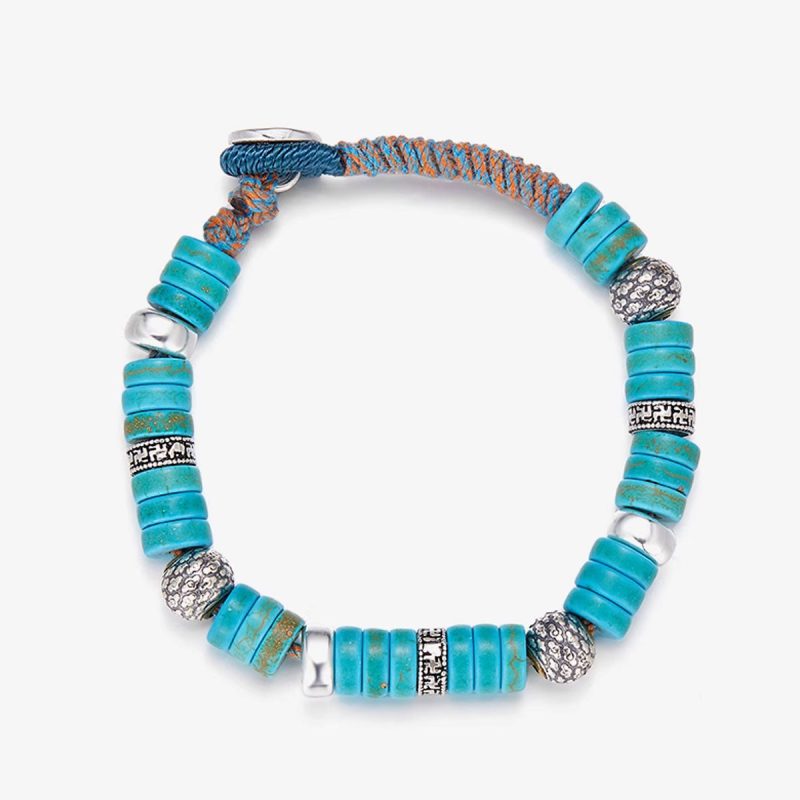 Turquoise Health Harmony Stering Silver Bracelet - Image 4