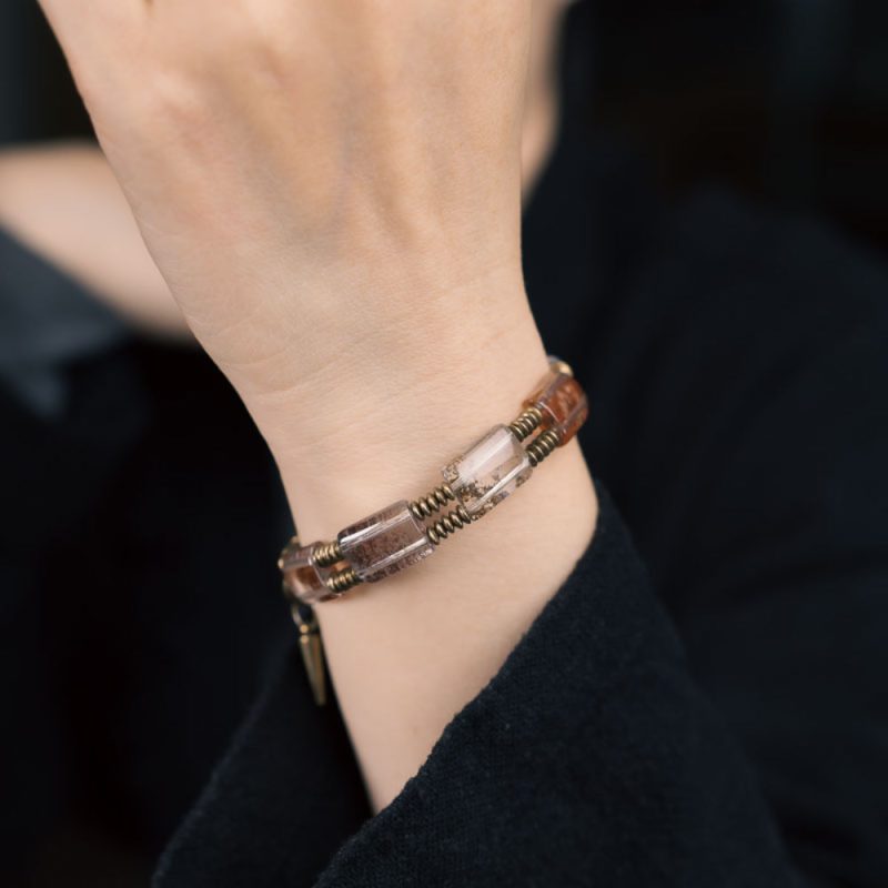 Earth Pulse Phantom Quartz Brass Bracelet - Image 2