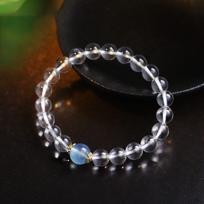 Serenity Crystal Bracelet – Clear Quartz & Aquamarine for Inner Peace - Image 3
