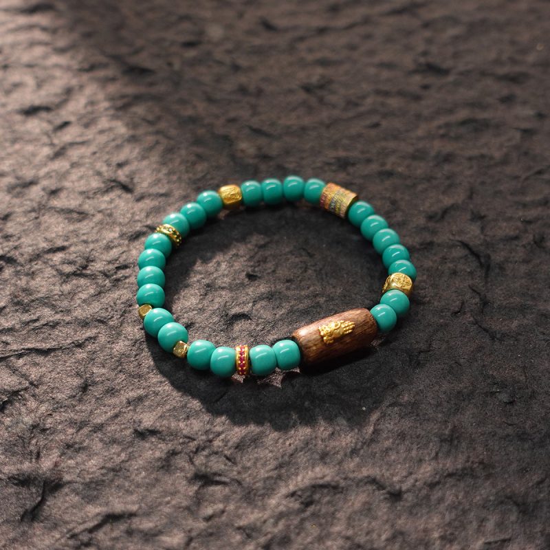Prosperity & Healing Turquoise Bracelet with Buddha Charm - Image 2