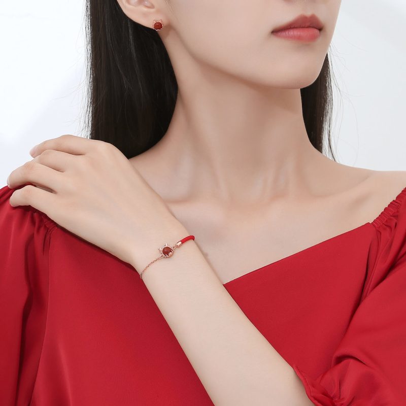 ❗❗❗A Flash Sale- EXQUISITE IN 925 Sterling Silver Year of the Dragon Cinnabar Red Agate Dragon Protection Bracelet Necklace Pendant Earrings Ring - Image 3