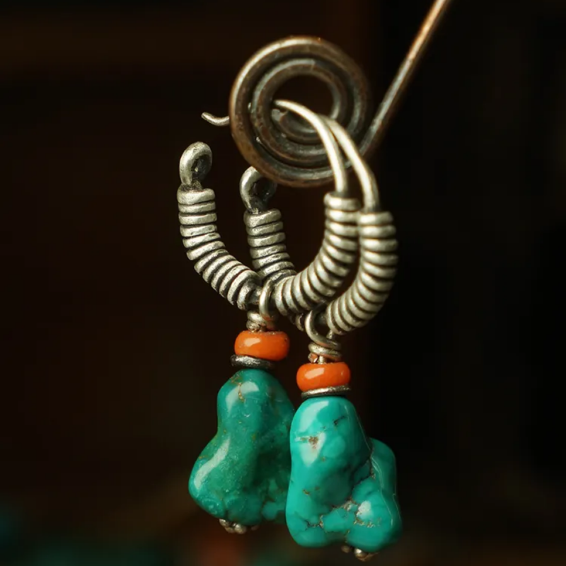 Perpetual Wealth Everlasting Turquoise Sterling Silver Earrings - Image 2