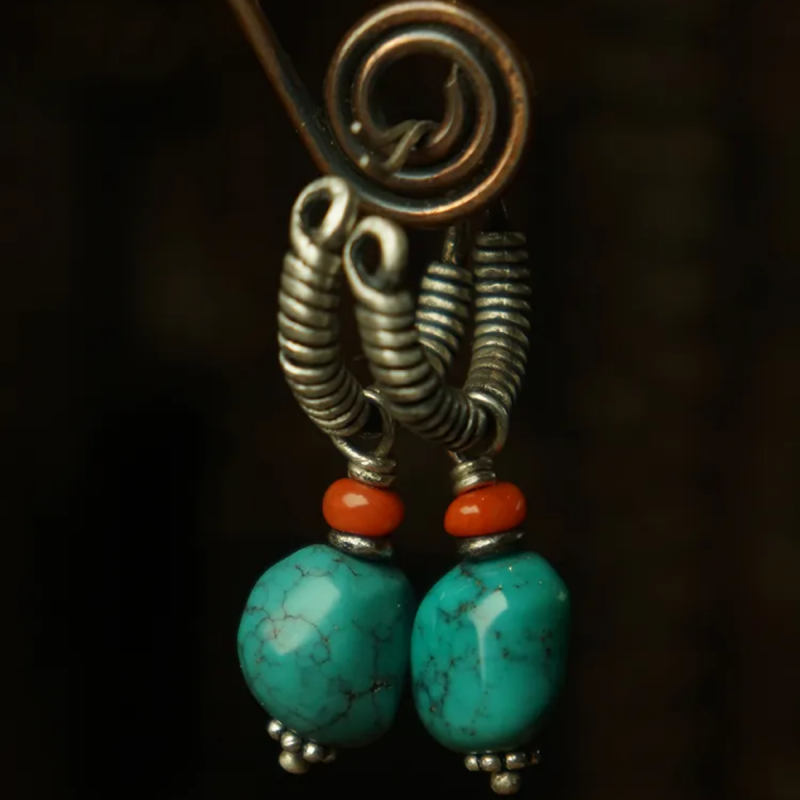 Perpetual Wealth Everlasting Turquoise Sterling Silver Earrings - Image 3