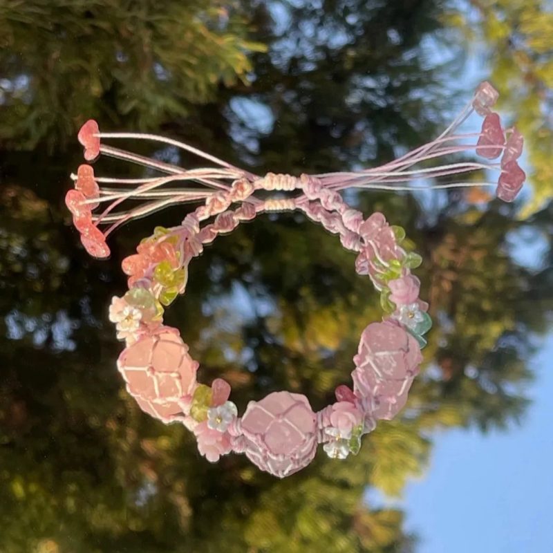 Radiant Embrace Love Energy Rose Quartz Bracelet - Image 4
