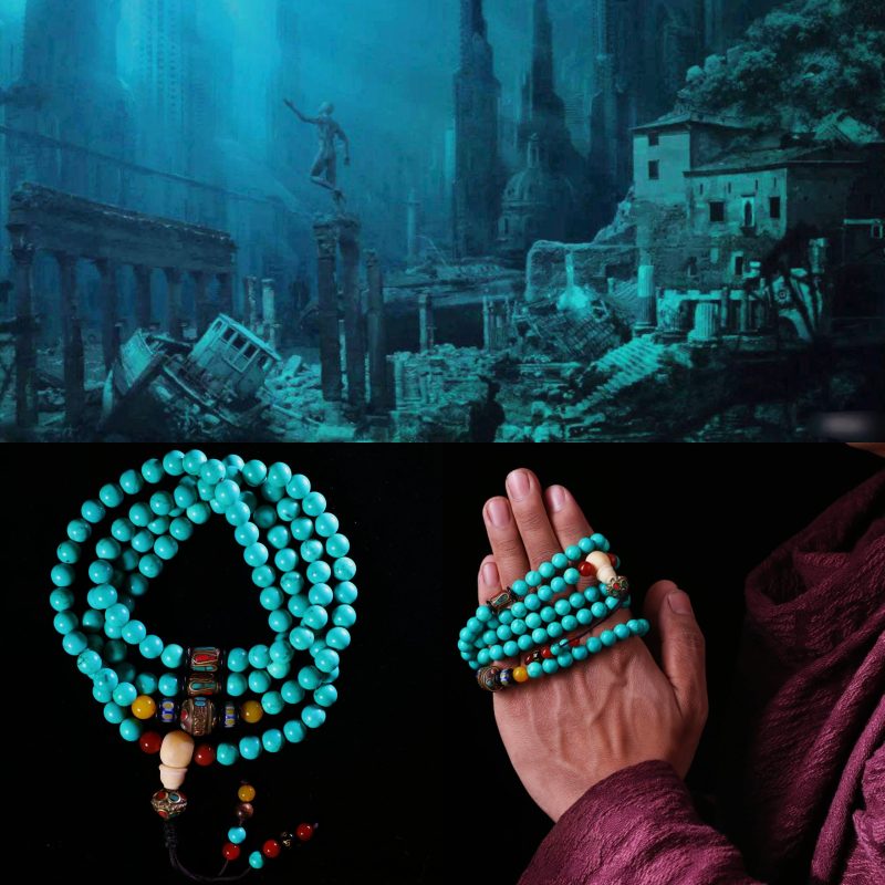 Robust Wealth Sturdy Turquoise 108 Mala Beads Necklace - Image 6