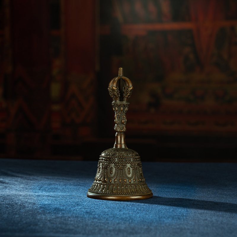 Qing Dynasty Five-Pronged Vajra Demon Subduing Bell Tibetan Dharma Weapon Copper Managing Tibet - Image 5