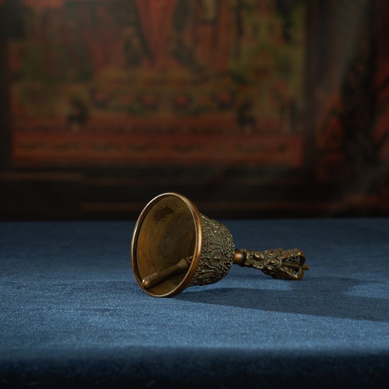 Qing Dynasty Five-Pronged Vajra Demon Subduing Bell Tibetan Dharma Weapon Copper Managing Tibet - Image 4