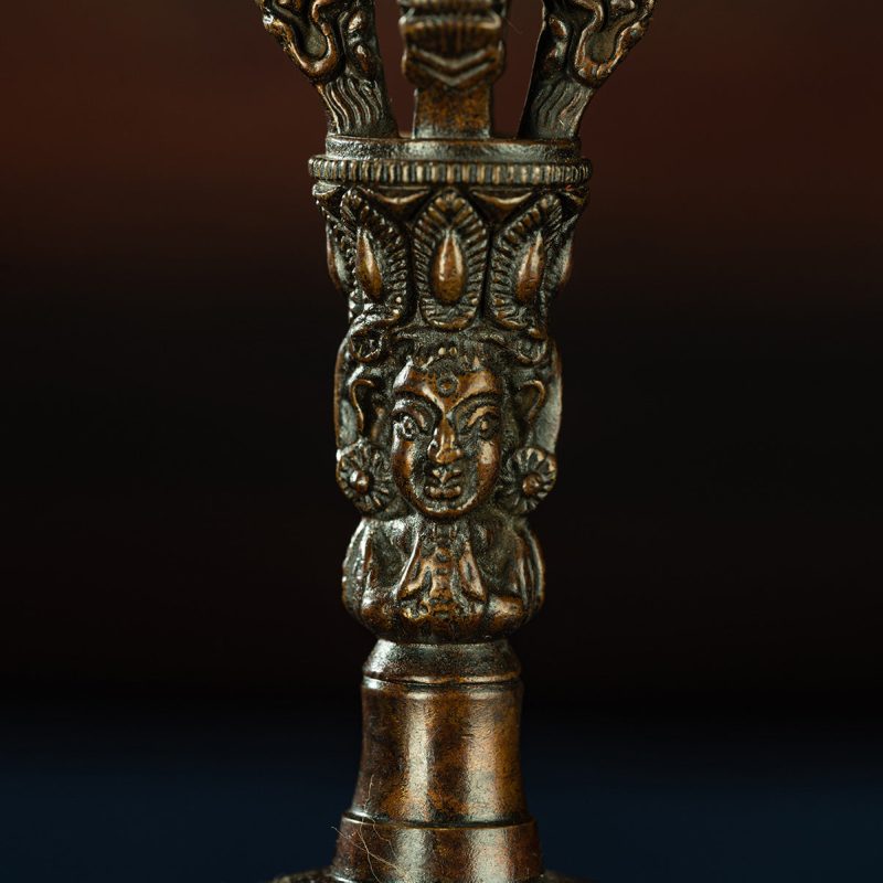 Qing Dynasty Five-Pronged Vajra Demon Subduing Bell Tibetan Dharma Weapon Copper Managing Tibet - Image 7