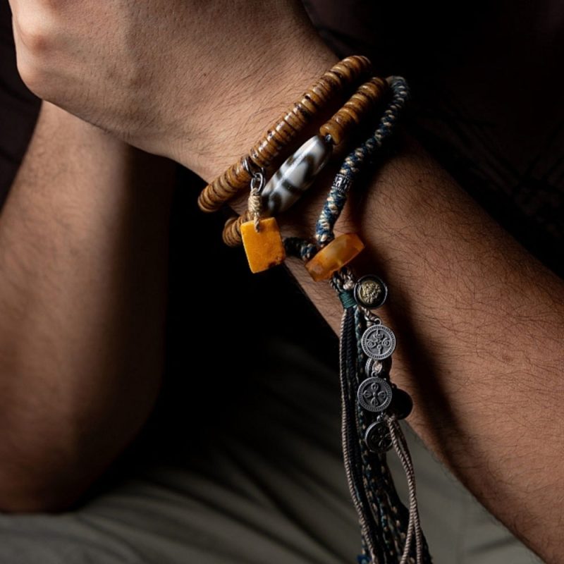 Sacred Guardian 108 Mala Beads Yak Bone Amber and Antler - Image 2