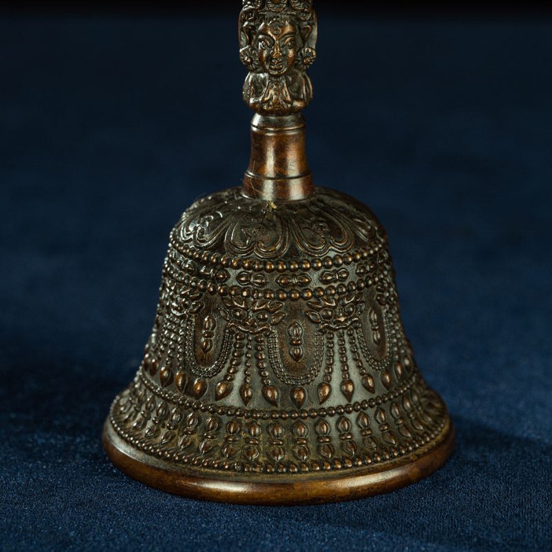 Qing Dynasty Five-Pronged Vajra Demon Subduing Bell Tibetan Dharma Weapon Copper Managing Tibet - Image 2