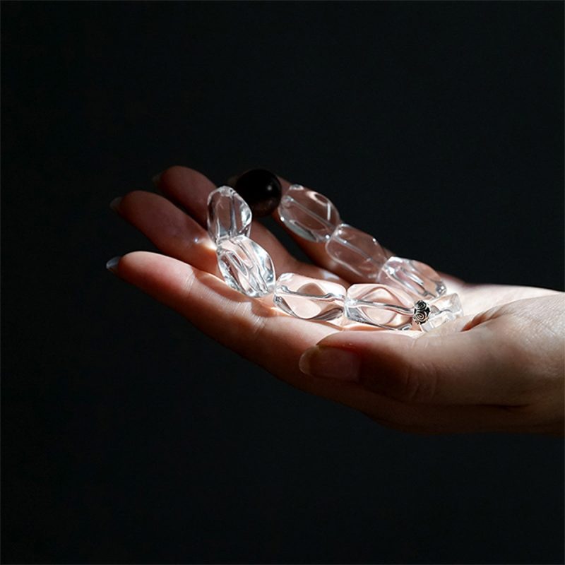 Sterling Silver & Clear Quartz Energy Bracelet - Image 2