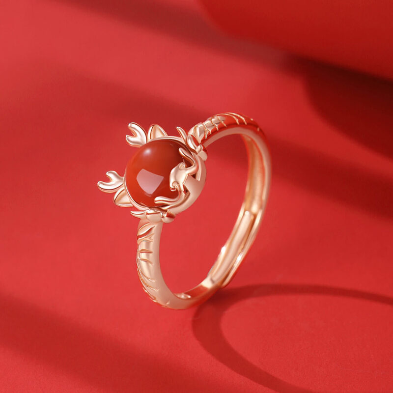 ❗❗❗A Flash Sale- EXQUISITE IN 925 Sterling Silver Year of the Dragon Cinnabar Red Agate Dragon Protection Bracelet Necklace Pendant Earrings Ring - Image 14