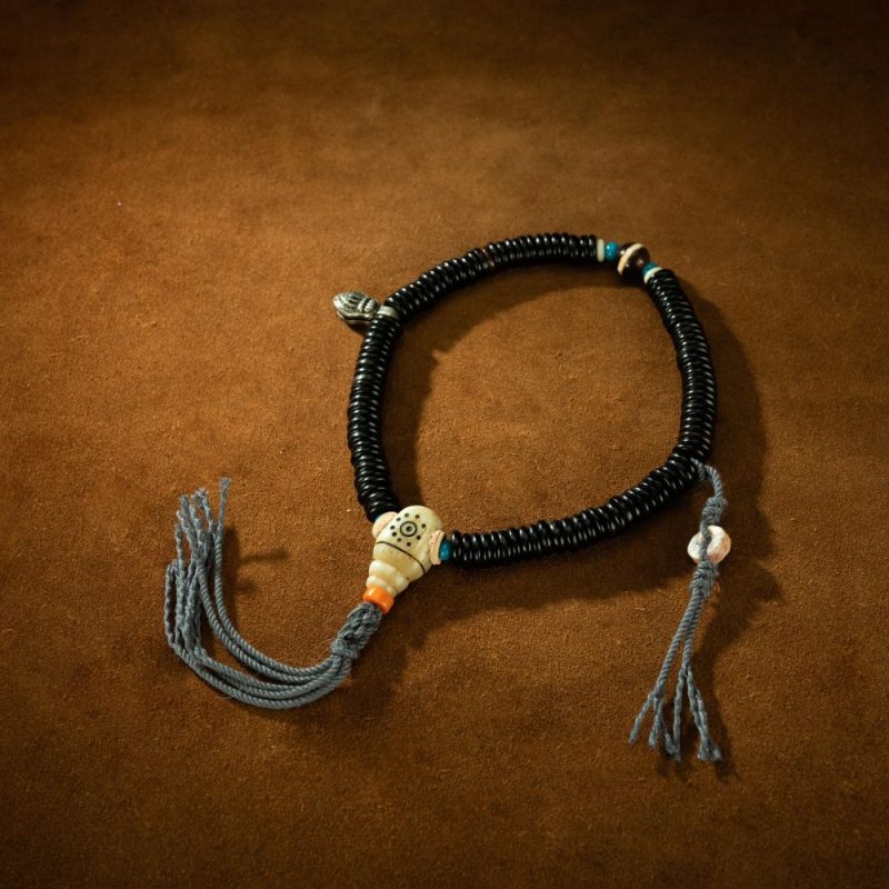 Qing Dynasty Tibetan Yakushi Sliced Perfection Rosary Old beads Rosewood  Tibetan Accessory - Image 3