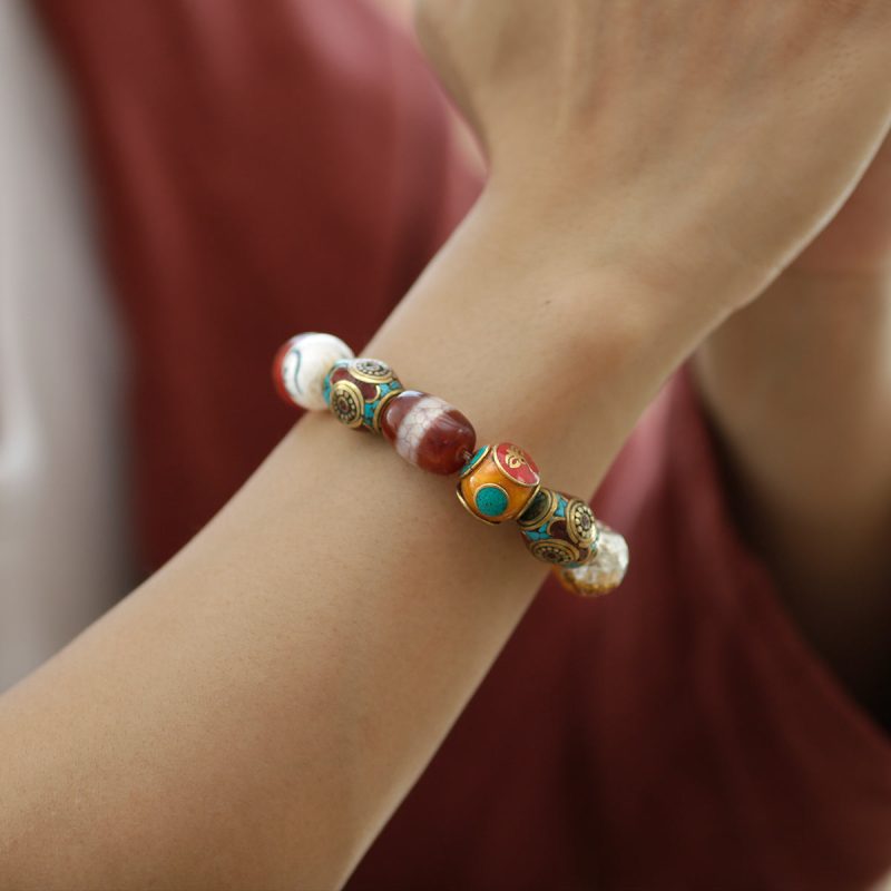 Healing Light Medicine Buddha Dzi Bracelet - Image 7