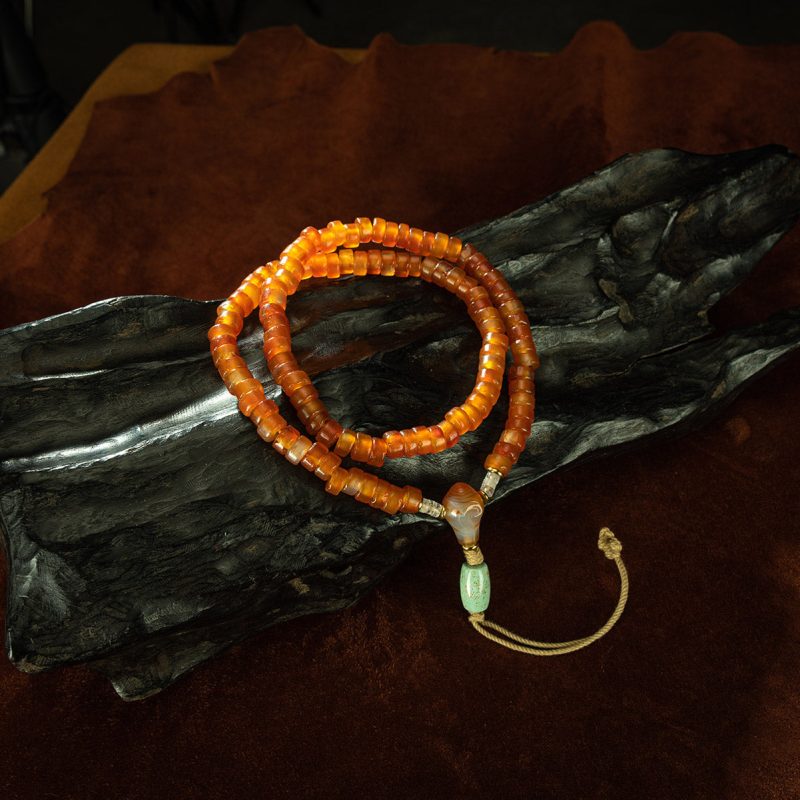 Old Chopped Beads Rosary Tibetan Accessories Millennium Carnelian Tibet - Image 2