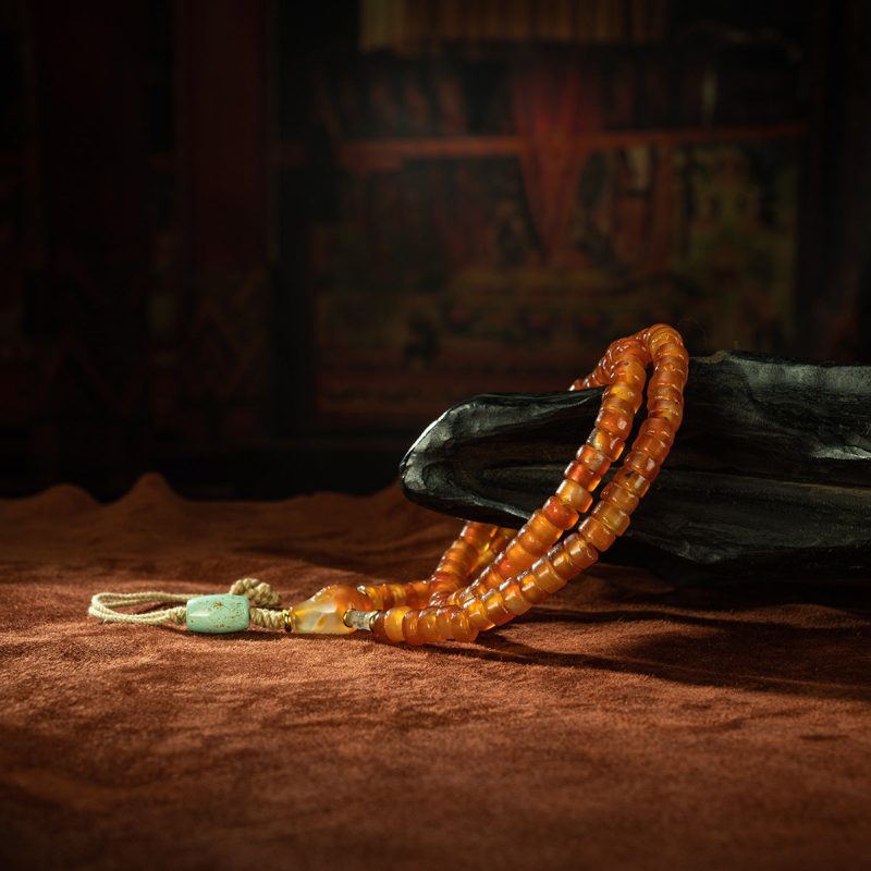 Old Chopped Beads Rosary Tibetan Accessories Millennium Carnelian Tibet - Image 3