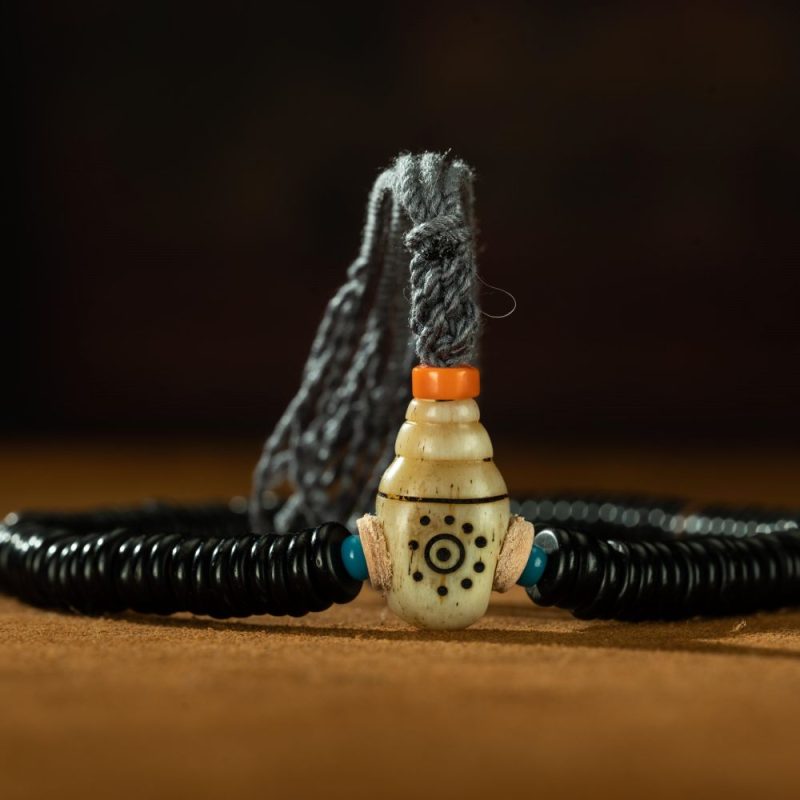 Qing Dynasty Tibetan Yakushi Sliced Perfection Rosary Old beads Rosewood  Tibetan Accessory - Image 7