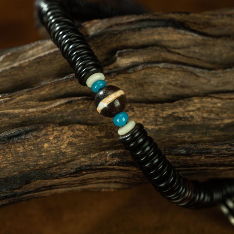 Qing Dynasty Tibetan Yakushi Sliced Perfection Rosary Old beads Rosewood  Tibetan Accessory - Image 9