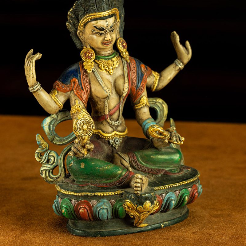 Qing Dynasty Four Armed Tara Copper Mineral Color Palpung Monastery - Image 3