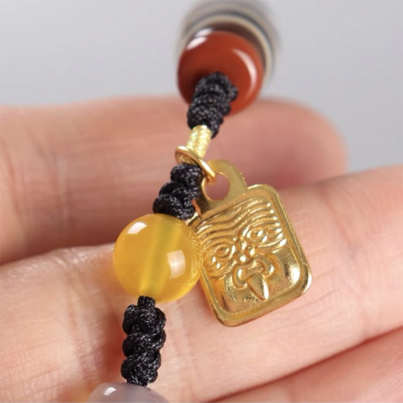 Awakening Three Eyes Dzi Beads Tibetan Necklace Natural agate chalcedony - Image 3