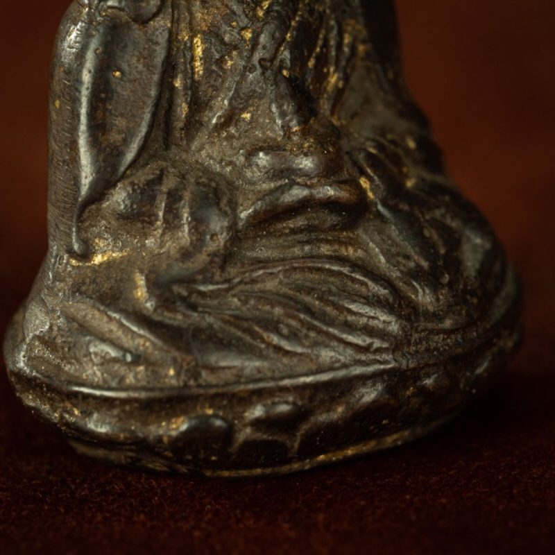 Qing Dynasty Tibetan Antique Statue Padmasambhava Round Sculpture Lima Copper Dzogchen Monastery - Image 8