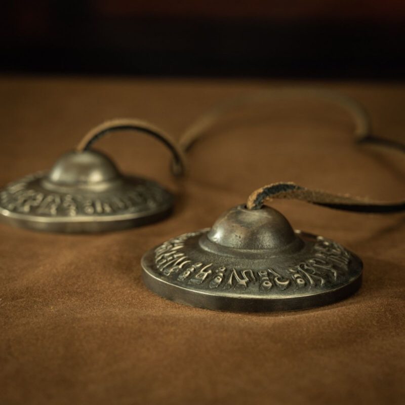 Qing Dynasty Tibetan Antique Six-Syllable Mantra Ting Sha Bell Lima Copper Sera Monastery - Image 2