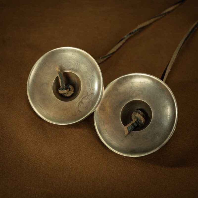 Qing Dynasty Tibetan Antique Six-Syllable Mantra Ting Sha Bell Lima Copper Sera Monastery - Image 8