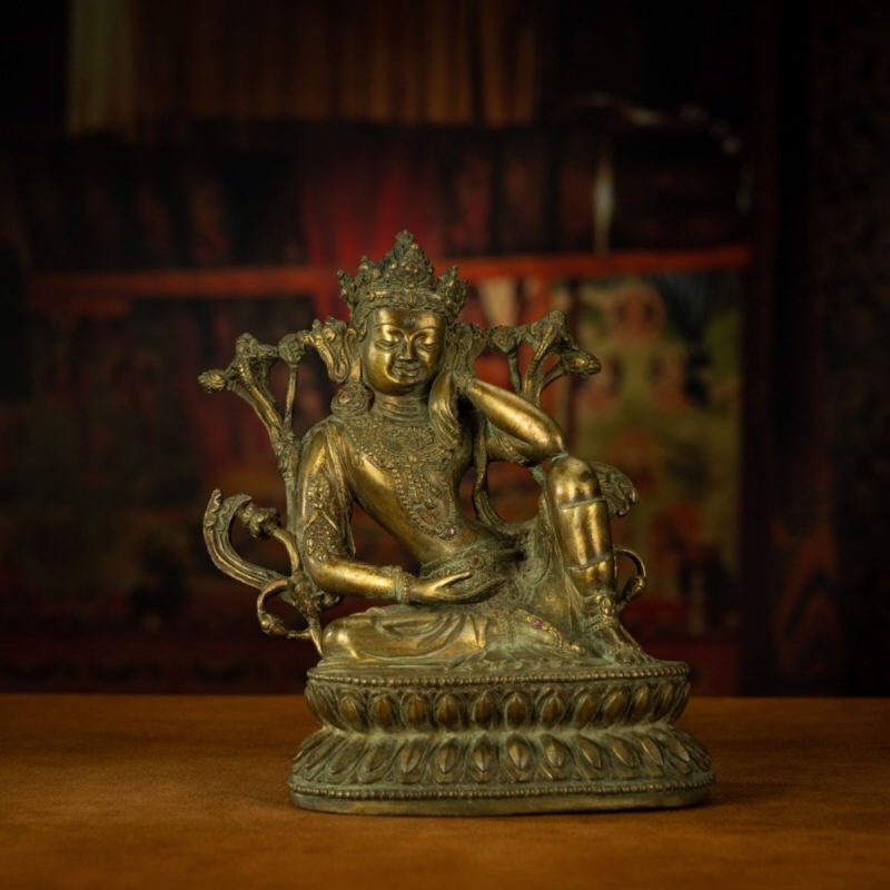 Qing Dynasty Tibetan Antique Statue Thinking Avalokiteshvara Lima Copper Gyirong Lakang Monastery - Image 2