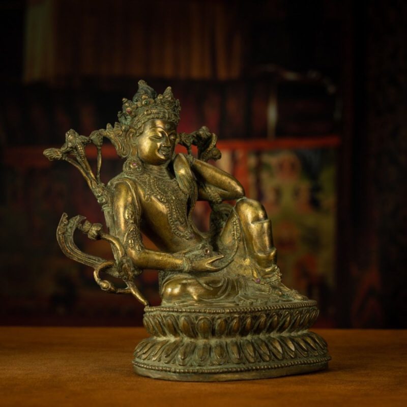 Qing Dynasty Tibetan Antique Statue Thinking Avalokiteshvara Lima Copper Gyirong Lakang Monastery - Image 3