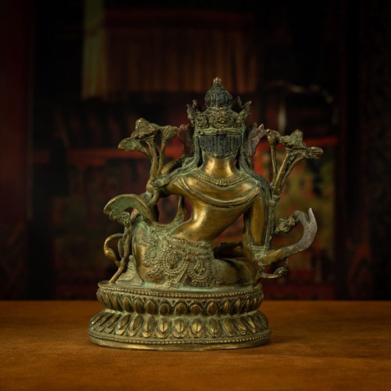 Qing Dynasty Tibetan Antique Statue Thinking Avalokiteshvara Lima Copper Gyirong Lakang Monastery - Image 4