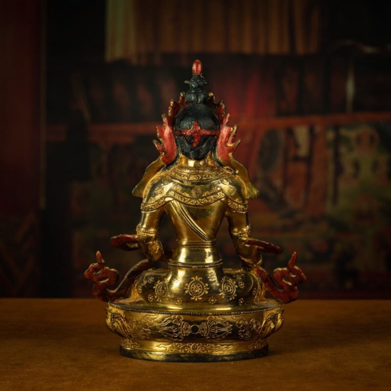 Qing Dynasty Tibetan Kṣitigarbha Copper Statue Abundance Offering from Nyingma Vajra Monastery Antique Collection - Image 3