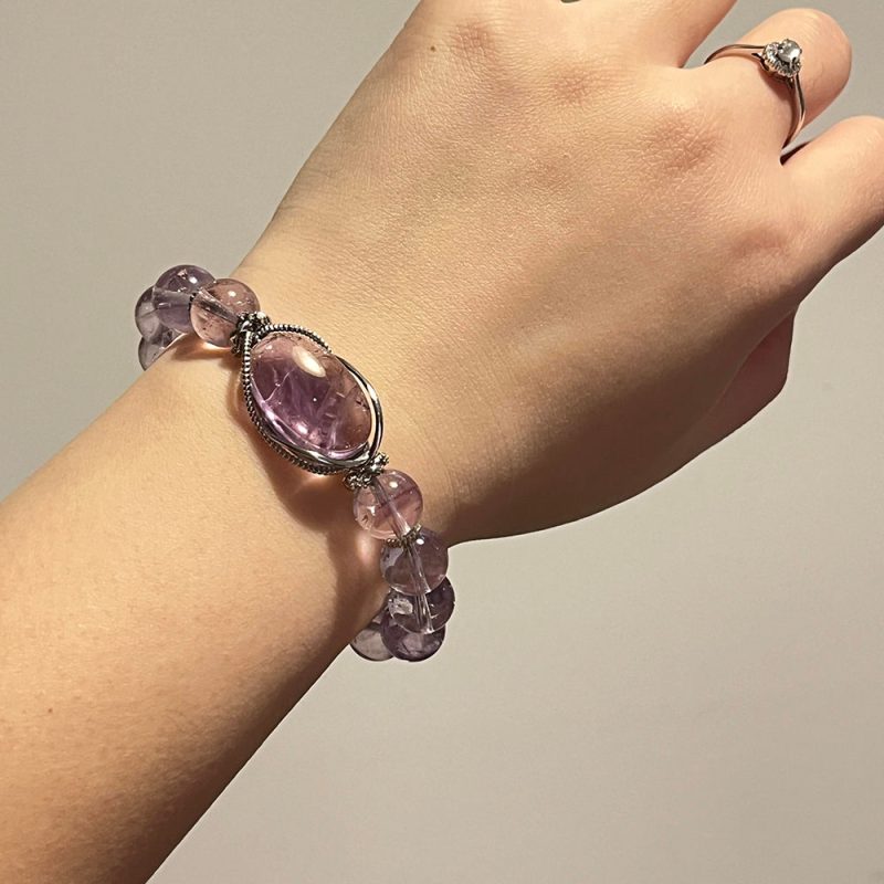 Serenity Amethyst Silver Bracelet - Image 2