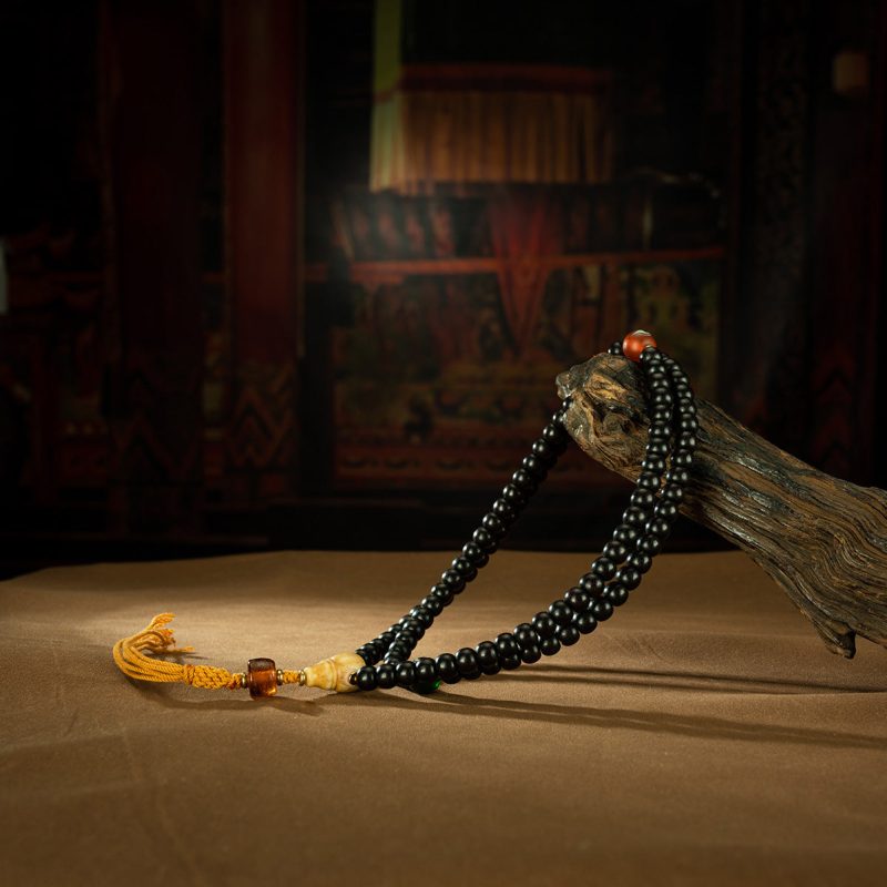 Qing Dynasty Dzogchen Rosary Tibetan Accessories Old Rosewood Tibet - Image 2