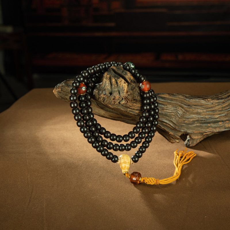 Qing Dynasty Dzogchen Rosary Tibetan Accessories Old Rosewood Tibet - Image 4