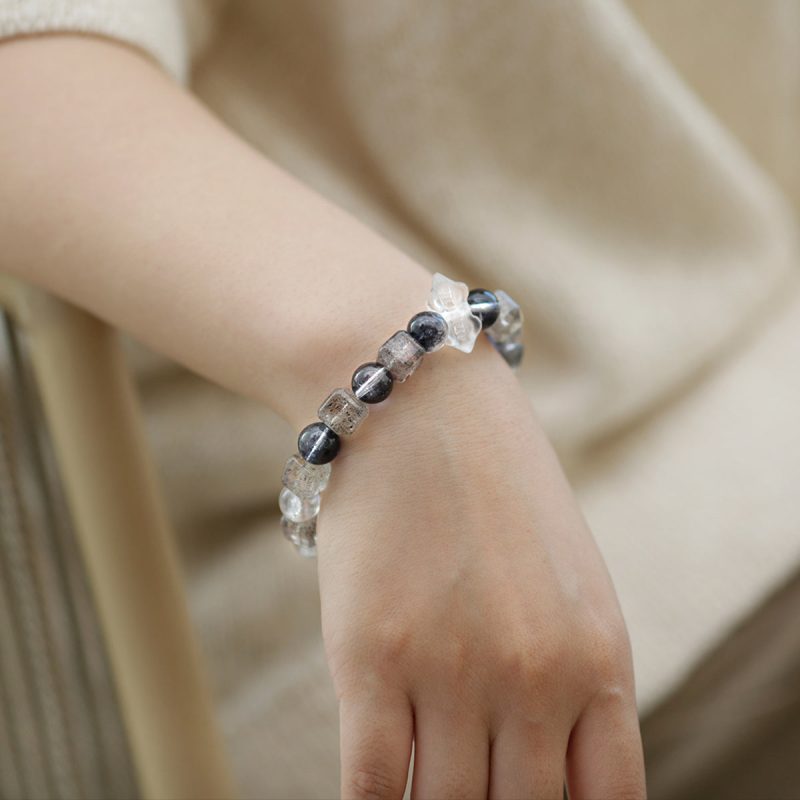 Protective Energy Black Quartz Green Phantom Quartz Bracelet - Image 4